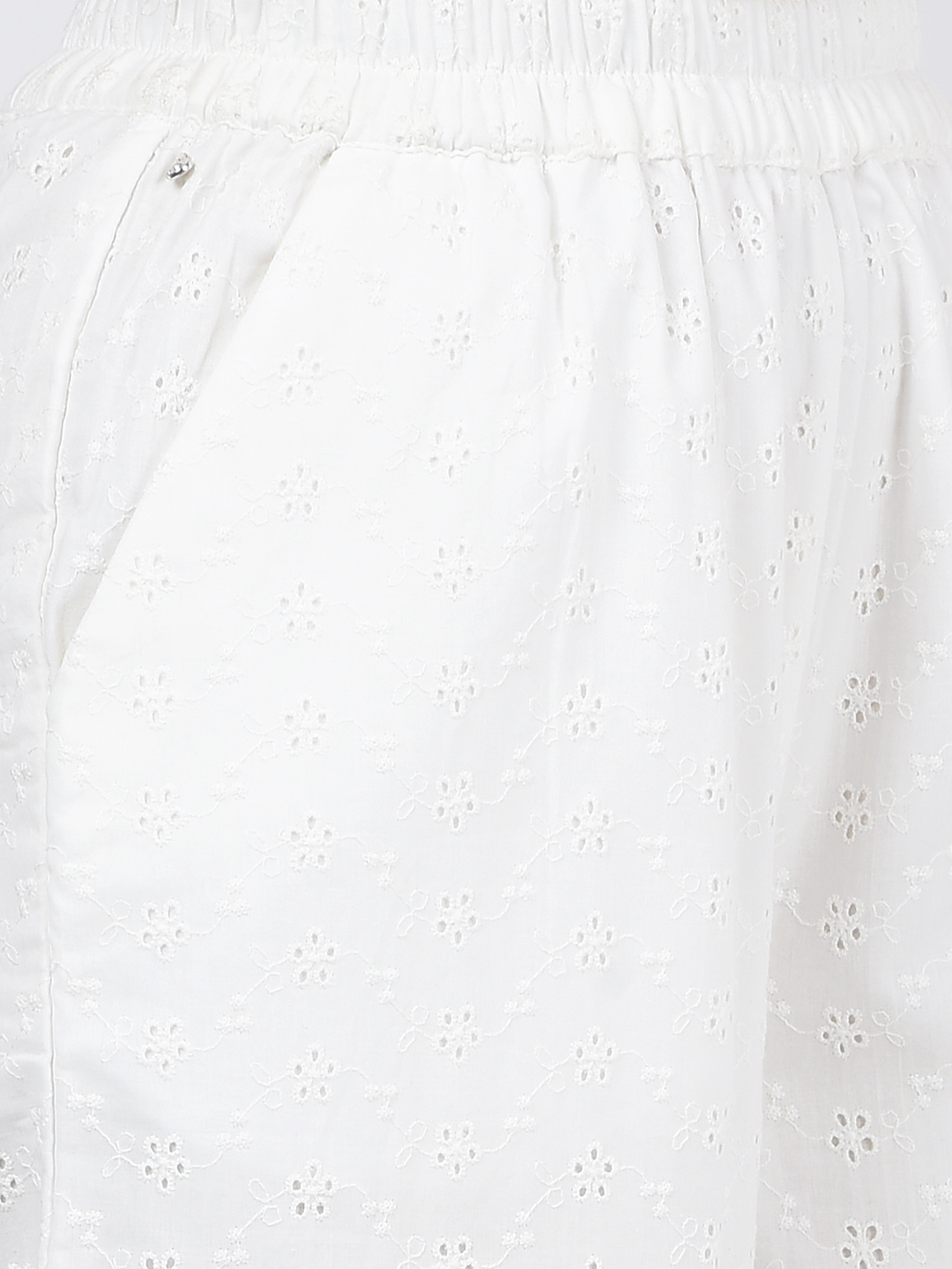 Numero Uno Women Embroidered White Trousers